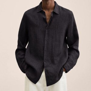 Chemise en lin élégante pour hommes | Manches longues