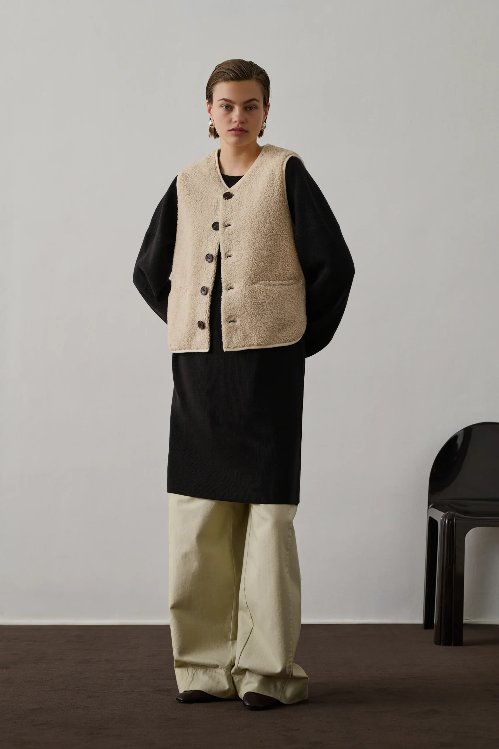 ROBE FALAISE MARRON – Image 6