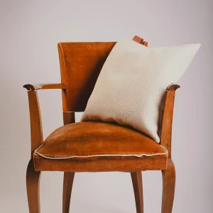 Coussin carré en bure de laine et chanvre - L’Heureux