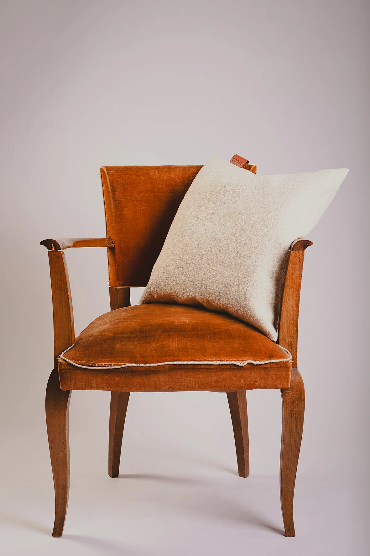 Coussin carré en bure de laine et chanvre - L’Heureux