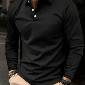 Polo extensible pour hommes | Manches longues