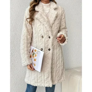 Manteau d'hiver en tricot pour femmes | Longue