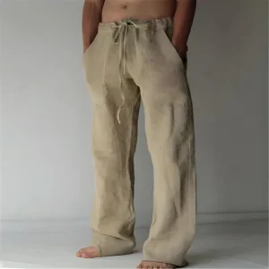 Pantalon pour homme aspect lin | Grande taille