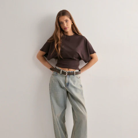 T-shirt structuré oversize pour femme | Manches courtes