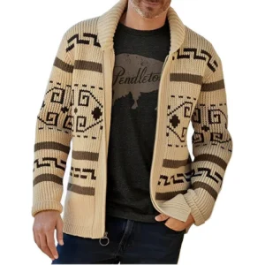 Cardigan vintage en tricot pour homme | Chaud