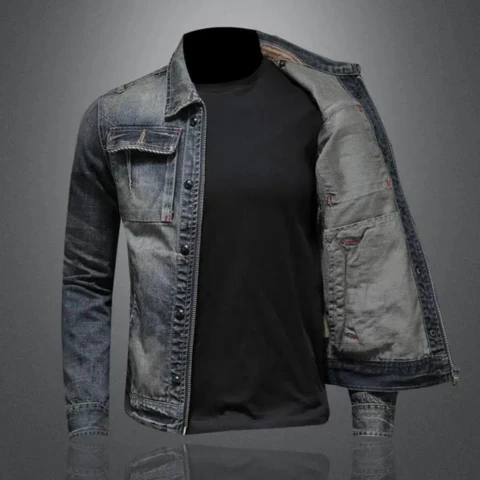 Veste en denim rétro pour homme | Manches longues – Image 3