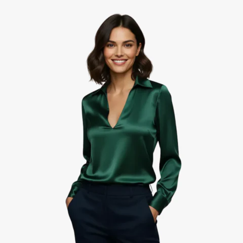 Blouse élégante en satin pour femme | Chic – Image 2