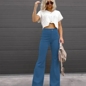 Pantalon évasé en velours côtelé pour femmes | Tendance