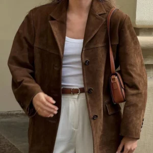 Edith | Blazer en daim pour femme | Longue