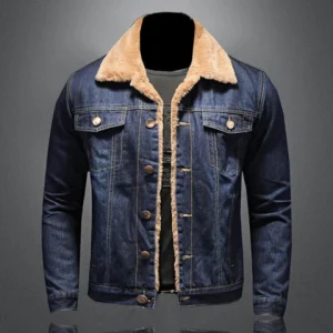 Gabriel | Veste en Jean Coupe-Vent Doublée de Fleece pour Hommes