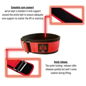 WODWARSHOP - Ceinture Haltéro Rouge et Noire