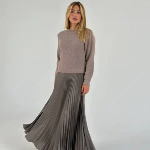 Éléonore | Robe en maille plissée élégante pour femme | Maxi