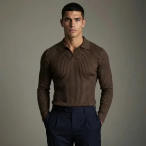 Chemise à col ouvert pour homme | Manches longues