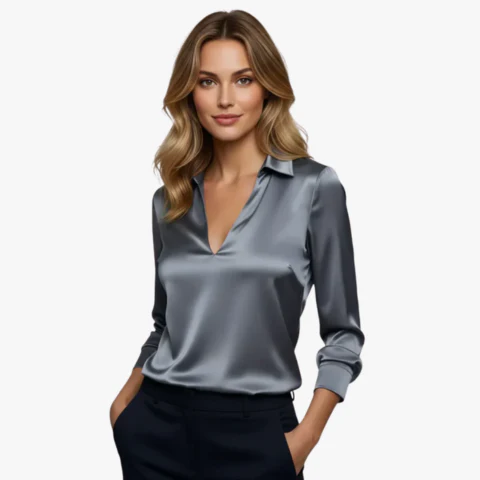 Blouse élégante en satin pour femme | Chic – Image 7