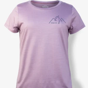 T-Shirt Mérinos Femme Mauve Pâle Ultra Léger - Paysage