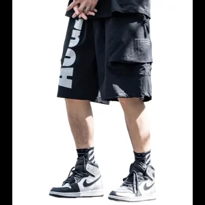 Black streetwear shorts