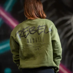 BARBELL REBELS - Oversized Sweater "Lounge" Army Green