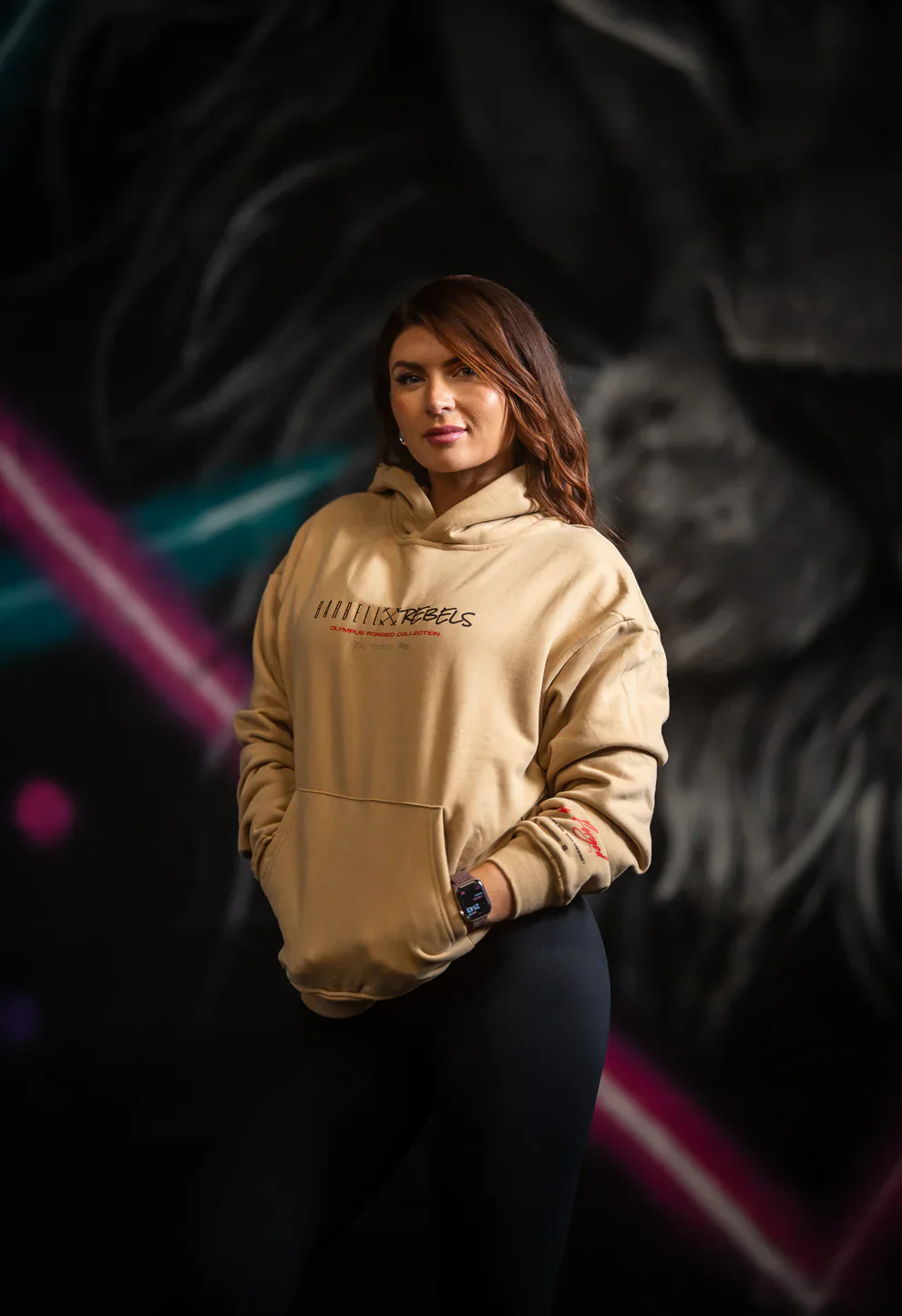 BARBELL REBELS - Hoodie Oversized "OLYMPUS" Frappee Coffee – Image 3