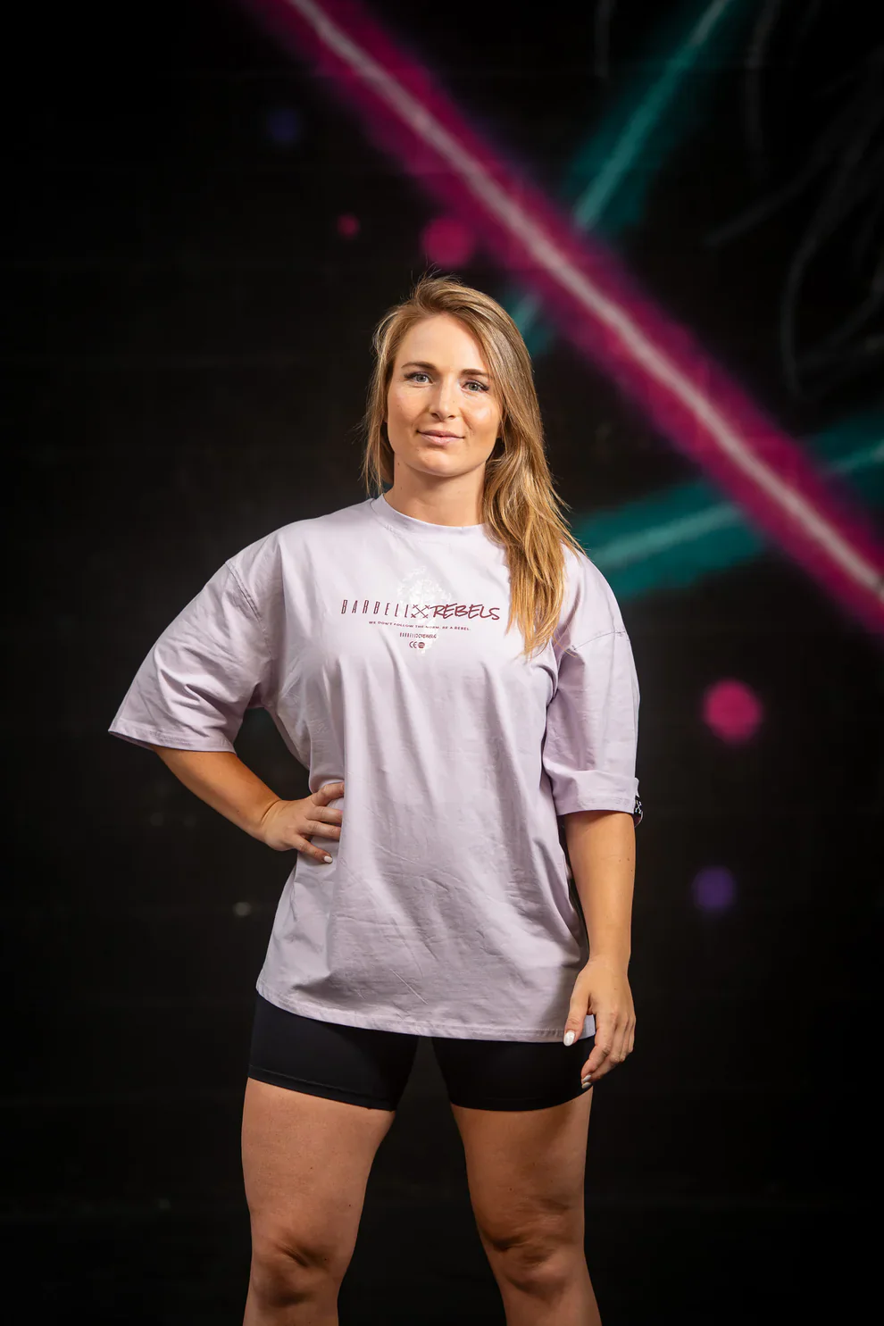 BARBELL REBELS - T-shirt Oversized "EVOLUTION" Lavender – Image 3