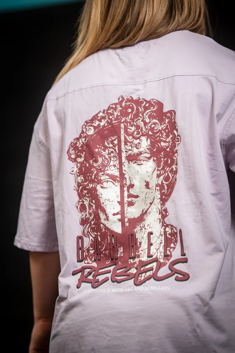 BARBELL REBELS - T-shirt Oversized "EVOLUTION" Lavender