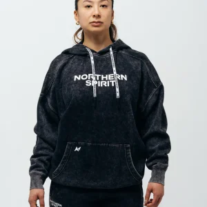 NORTHERN SPIRIT - Hoodie Oversized Unisexe "Cozy" Washed Black