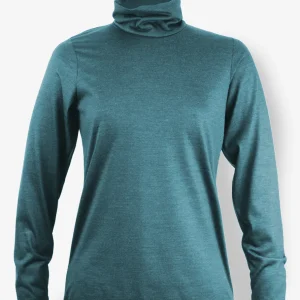 Col Roulé Mérinos Femme - Turquoise Chiné