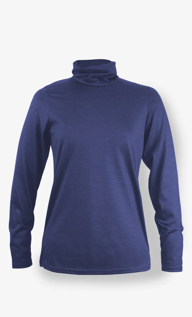 Col Roulé Mérinos Femme - Bleu Nuit – Image 2