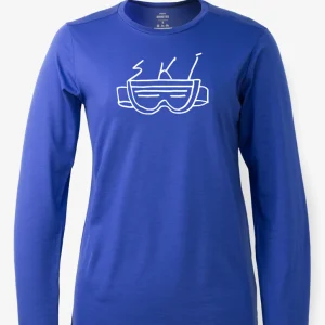 Manches longues Mérinos Femme Bleu Royal - Lunettes