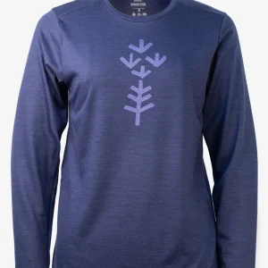 Manches longues Mérinos Femme Bleu Nuit - Sapin Fléché