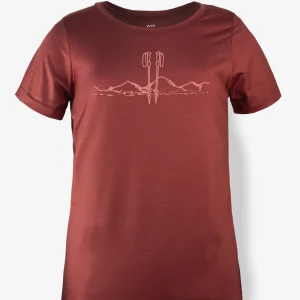 T-Shirt Mérinos Femme Carmin Ultra Léger - Batons