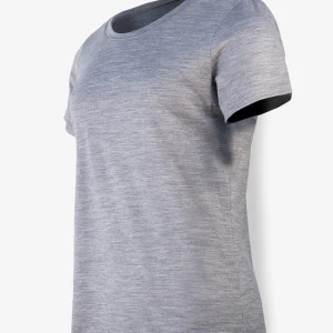 T-Shirt Mérinos Femme Gris Chiné Ultra Léger - Uni