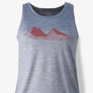 Camisole Mérinos Femme gris chiné Ultra Léger -  Montagne sketch