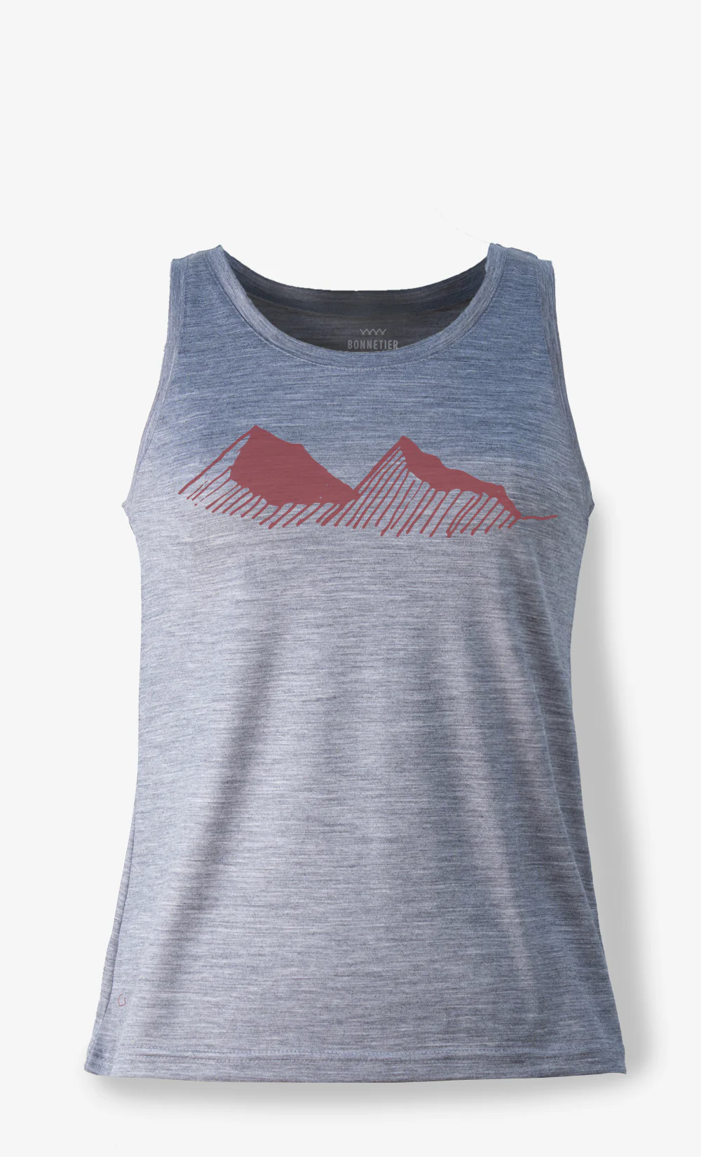 Camisole Mérinos Femme gris chiné Ultra Léger - Montagne sketch