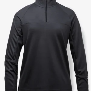 Manches longues Femme Mérinos Ultra Noir - Demi-Zip