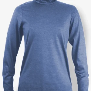 Col Roulé Mérinos Femme - Bleu-Gris Chiné