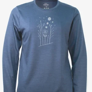 Manches longues Mérinos Femme Bleu-gris Chiné -  Forêt