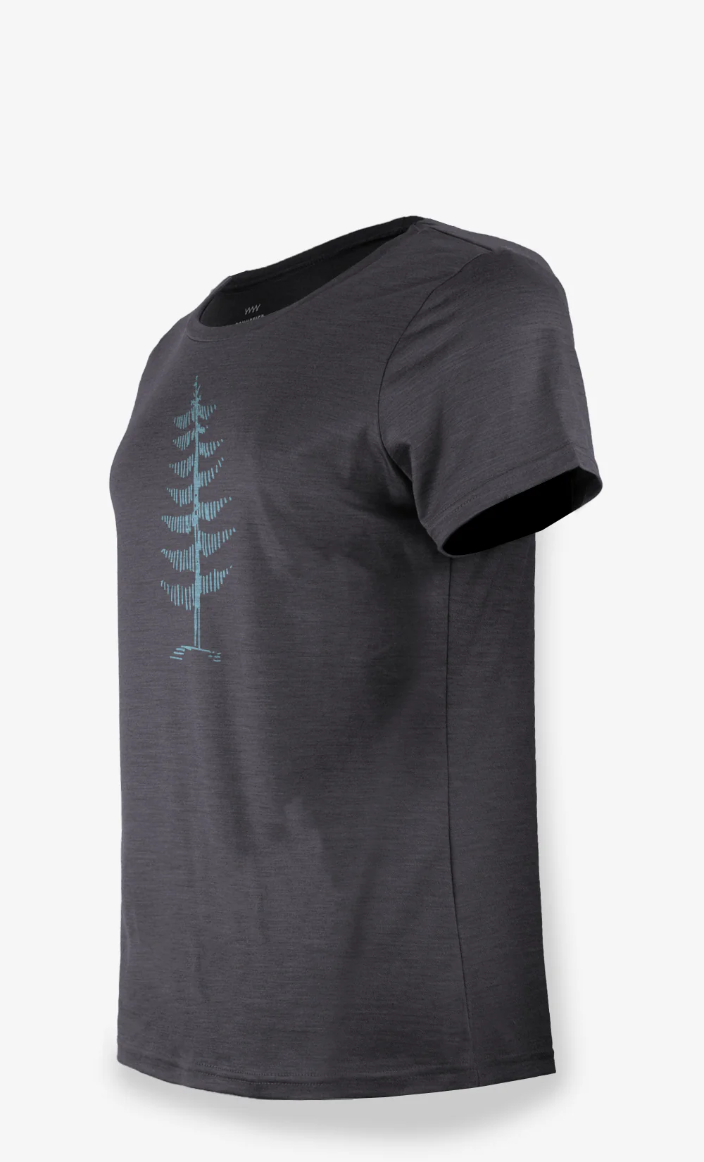 T-Shirt Mérinos Femme Charcoal Chiné Ultra Léger - Arbre seul – Image 3