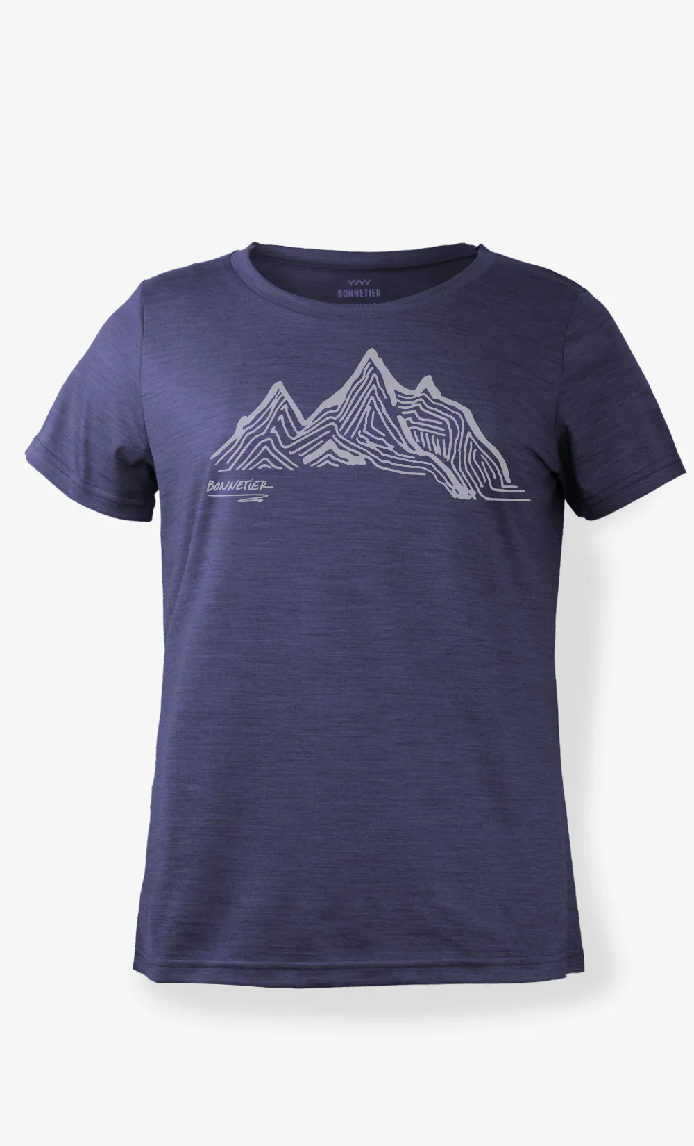 T-Shirt Mérinos Femme Bleu Nuit Ultra Léger - Climbing Route