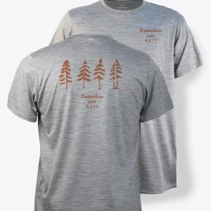 T-Shirt Mérinos Homme Gris Chiné Ultra Léger - Quatre Arbres