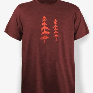 T-Shirt Mérinos Homme Carmin Chiné Ultra Léger - Deux Pins