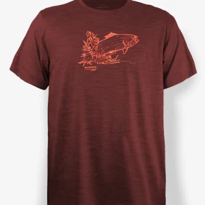 T-Shirt Mérinos Homme Carmin Chiné Ultra Léger - Saut