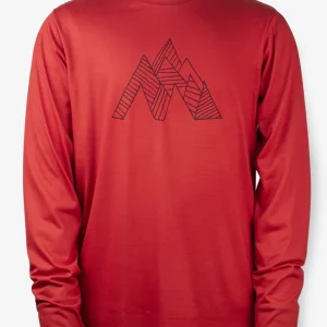 Manches Longues Mérinos Homme Techcrew Rouge - Pic