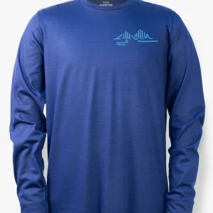 Manches Longues Mérinos Homme Techcrew Bleu Chiné - Colline