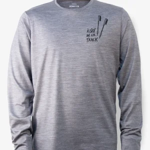 Haut Mérinos Homme Gris Chiné Ultra Léger - Bâtons Track