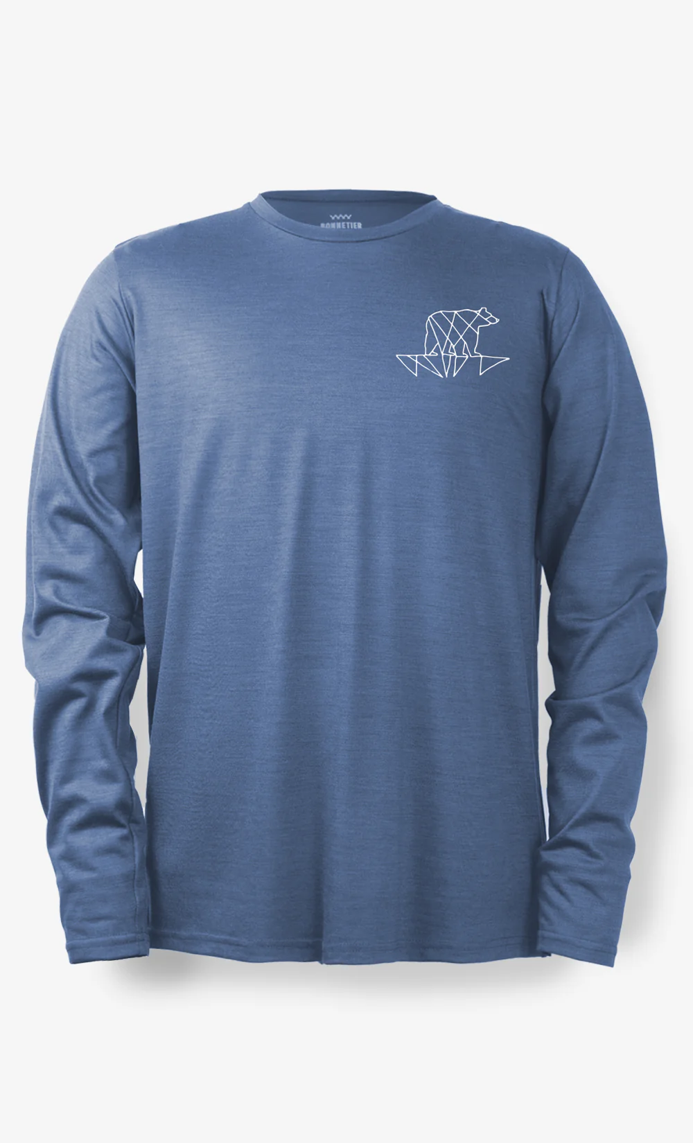 Manches Longues Mérinos Homme Techcrew Bleu Gris Chiné - Outline Bear – Image 2