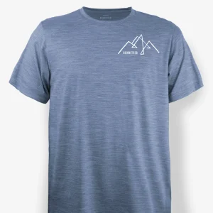 T-Shirt Mérinos Homme Bleu Gris Ultra Léger - Paysage