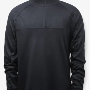 Haut à Manches Longues Mérinos Homme Demi-Zip Noir