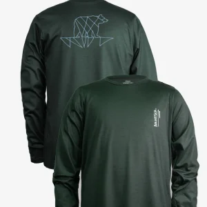 Mérino Stretchwool™ Homme Vert Foncé - Ours Géométrique