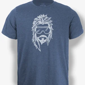 T-Shirt Homme Bleu-Chiné - Vieux Dude