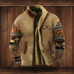 Gilet Teddy Vintage à fermeture éclair pour homme | Chaud